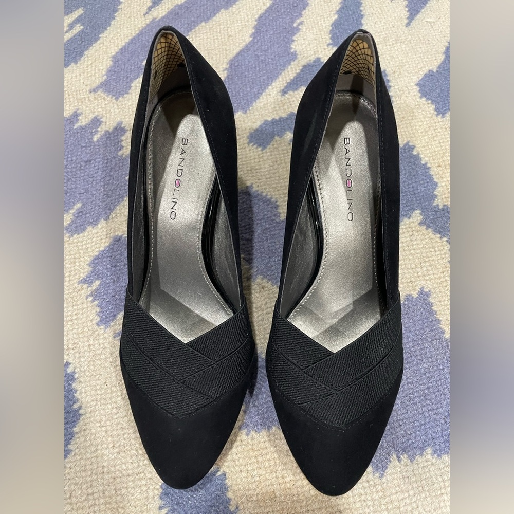 Bandolino Classic Black Suede Heels - Picture 3 of 7